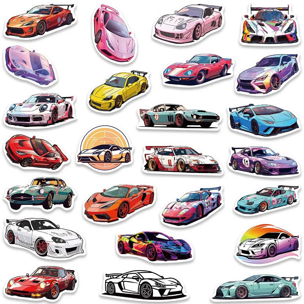 JDM Retrofit Racing Cars Stickers 50 pcs